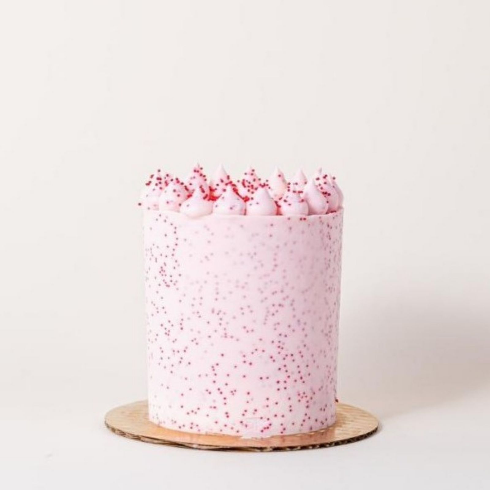 Pink cherry chip cake with cherry buttercream
