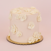 White Piped Floral Custom Cake 